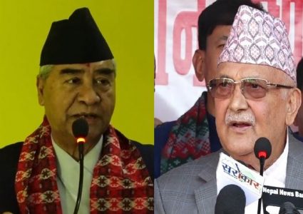 गठबन्धनको विषयमा देउवा र ओलीबीच घमासान लडाईँ