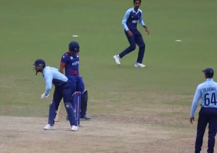 एसियन गेम्स पुरुष क्रिकेटमा नेपाल भारतसँग २३ रनले पराजित, नेपालविरुद्ध अम्पायरको निर्णय