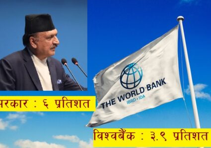 आर्थिक वृद्धिदरमा सरकार र विश्व बैँकको अनुमान बाझियो