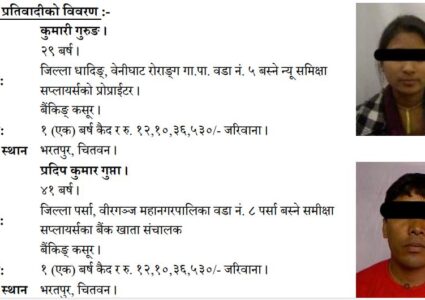 १२ करोड १० लाख राजश्व चुहावट गर्ने २ जना पक्राउ