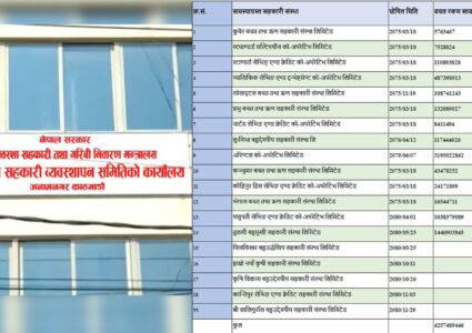 यी हुन् समस्याग्रस्त सहकारी,जसले बचतकर्ताको करिब ४ अर्ब बढी ठगे